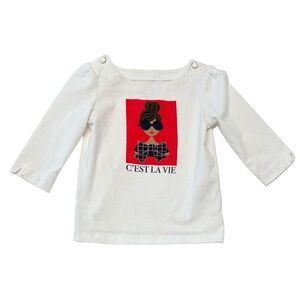 Janie and Jack White Long Sleeve Tee with Graphic | Girls 3T